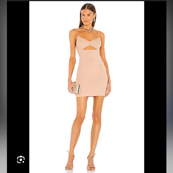 h:ours Dresses & Skirts - H:OURS Modi Mini Tan Ribbed Dress